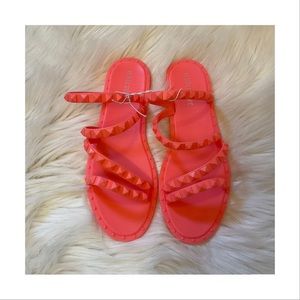 NWOT Olivia Miller Coral Jelly Studded Sandals - Size 8